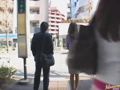 Sneaky Upskirt View of Stunning Asian Beauty on Busy Bus Ride