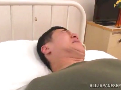 Seductive Japanese Nurse Rides Her Patient's Massive Cock Passionately