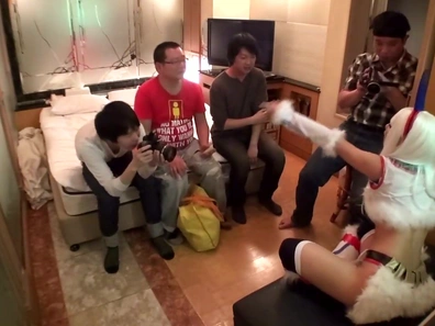 Hot Blonde Japanese Chick's Unforgettable Gangbang Adventure