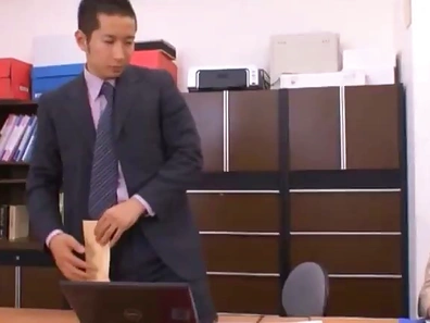 Asian Secretary Gets Toy Fucked Hard Right On Her Desk