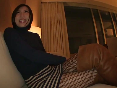Japanese Pantyhose Slut Passionately Riding a Hard Cock Deeply