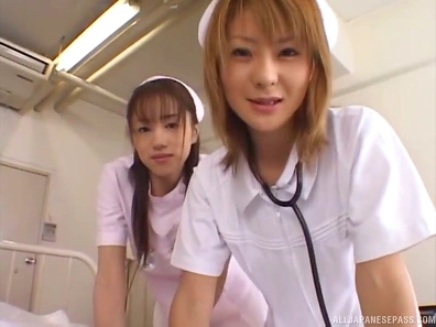 Sultry Nurses Naho & Friend Tempt Horny Patient Into Wild Sexcapades Bed