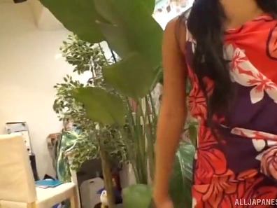 Hot Long-Haired Japanese Babe Gets Hardcore Doggy Style Pussy Pounding