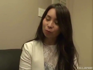 Shy Brunette Japanese MILF Opens Up Wide for Missionary Fuck Fest