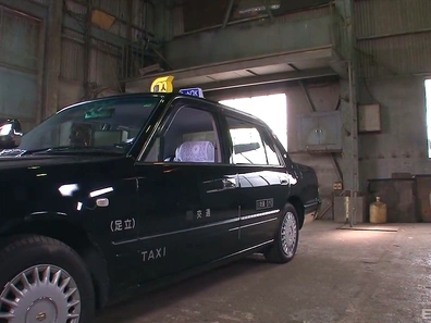 Sultry Japanese Taxi Driver Blows Her Handsome Coworker During Break Time