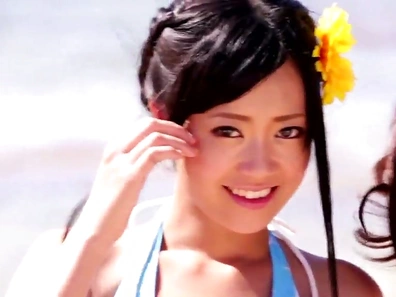 Charming Japanese Chicks Share Boner Together at Beachside Oasis
