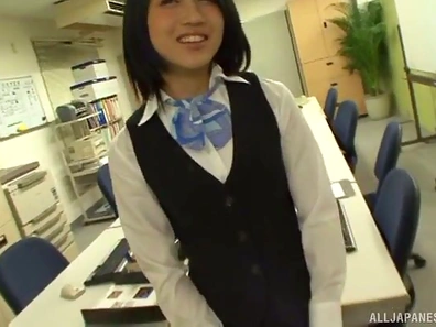 Stunning Japanese Babe Saionji Reo Gets Hardcore Office Gangbang Action
