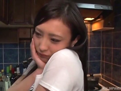 Hot Japanese Roommate Gives Kitchen Blowjob Before Getting Fucked Hardly