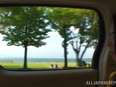 Mai Aoi Gives Head While Riding In The Back Seat Of Car