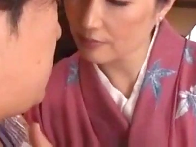 Sexy Japanese MILF Wears Kimono to Tempt Son into Forbidden Passion