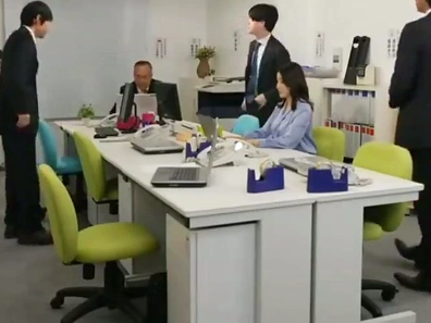 Office Orgasm! Japanese MILF Gets Creampied by Her Young Stud Love