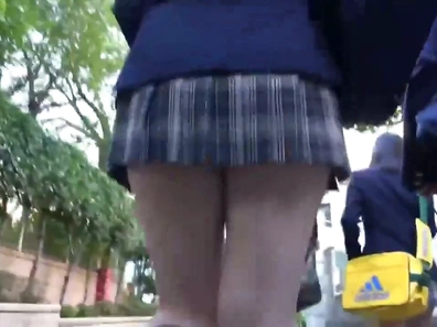 Sneaky Peeks at Schoolgirls' Dazzling Panties in Secret Voyeur Porn Video