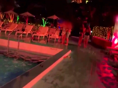Japanese Wife Continues Wild Pool Party with Rough Sex in Hotel Room