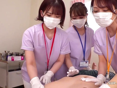Japanese Nurse's Explicit Cock Exam Leads to Steamy Group Sex Fantasies