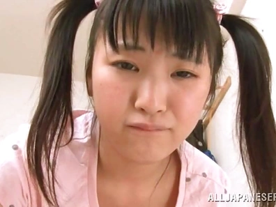 Small tittied Asian teen gives head and gets pussy fucked