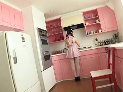 Voluptuous Asian teen in pink Kirari Sena jumps on a cock