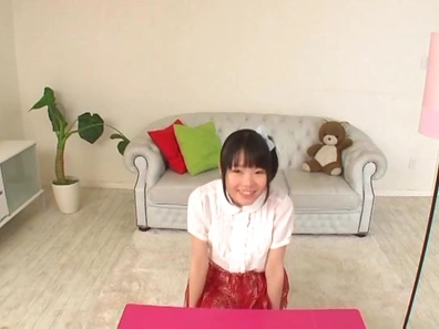 Charming teen Miyu Sakai sucks rod gives a footjob