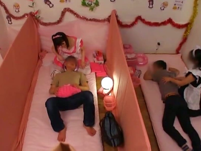Glorious Japanese AV model is a maid in pink costume gets drilled