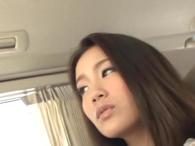 Karen Aoki is an Asian teen in a short skirt sucking cock