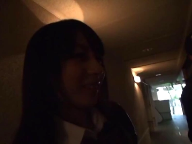 Passionate Japanese schoolgirl engulfs and rides cock in a toilet