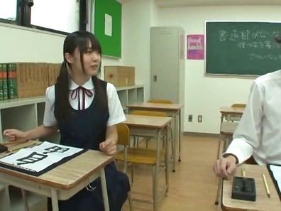 Mischievous Asian schoolgirl Tsubomi gives her boyfriend a blowjob