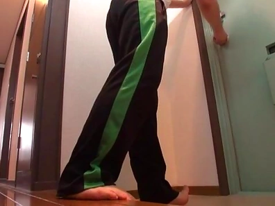 Cute teen gets fucked up her skirt while doing housework