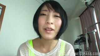 Sexy chick in a short skirt, Miku Abeno boasts of her cock sucking s