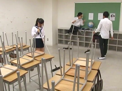 Japanese schoolgirl, Aimi Usui, receives a harsh fuck