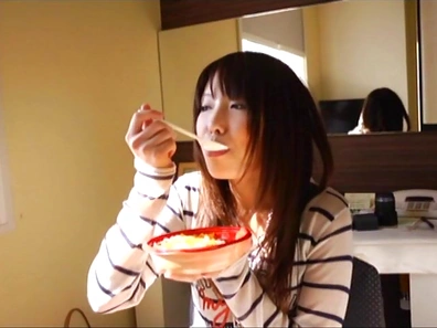 Sexy Japanese AV model fucked doggy-style