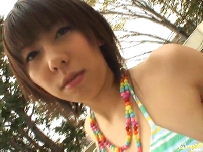 Maho Sawai beautiful Asian teen gives blow job