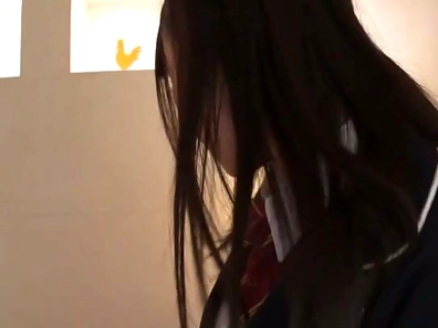 Teen in school uniform likes fingering