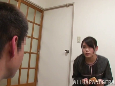 Naughty Japanese milf seduces and fucks her sexy careful lover