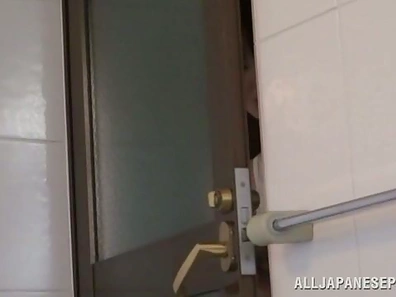 Kinky Asian teen has hot hand sex with unseen guy