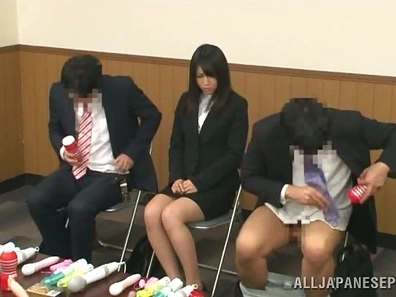 Naughty schoolgirl receives two long cocks