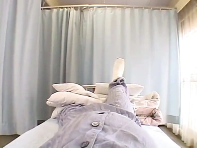 Horny Yuuka Maeda Nurse Fucks Camera with her Juicy Pussy Close-Up
