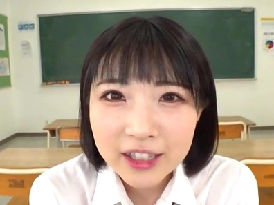 Extremely naughty Asian schoolgirl Minatsuki Hikaru in a solo action