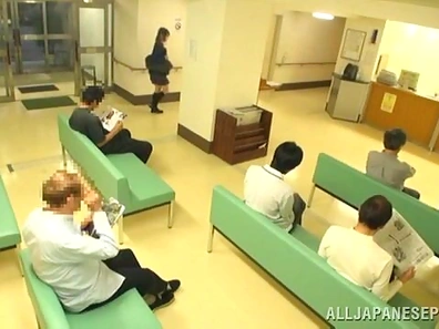 Pigtailed Japanese student gets her pussy satisfied