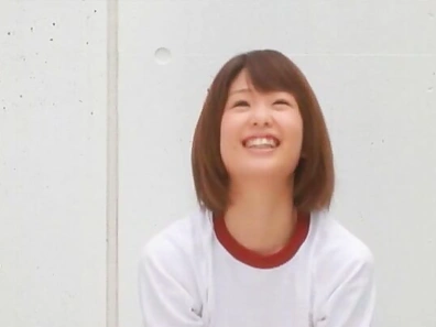 Shameless Japanese schoolgirl Nanami Kawakami has sex with two guys