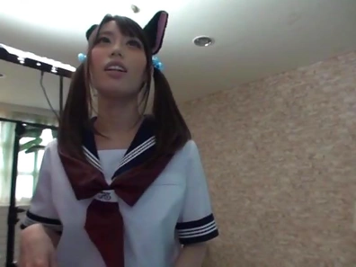 Cute and horny Japanese teen gets a cock ride