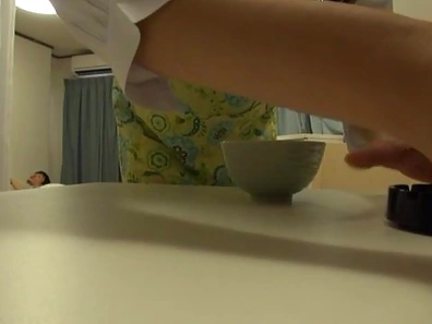 Nice teen Japanese babe sucking cock and getting doggystyle