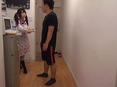 Cute teen in pigtails gets fucked up her uniform skirt