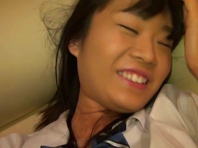 Young Japanese enjoys big cock in her tight holes
