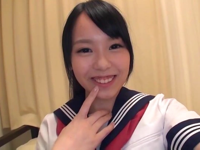 Innocent Asian schoolgirl, Suzuka Morikawa gives a steaming blowjob