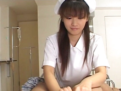 Hot nurse Akane Oozora sucks her patient and eats sperm