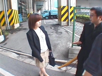 Outdoor threesome sex with passionate Japanese teen in heat
