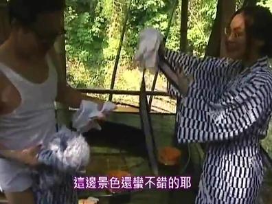 Asian beauty is a sweet MILF fucking outdoors