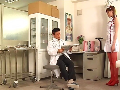 Horny nurse Erika Kurisu deals tasty dick in really sloppy manners