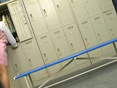 Koto Shizuku, Asian milf caught masturbating in the locker room