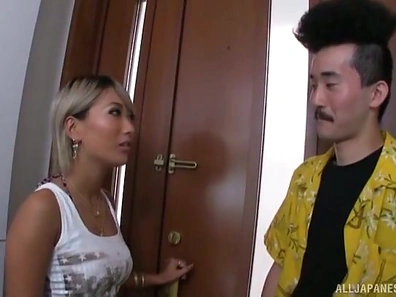 Blonde Beauty Aika Jerks Off Stranger After Bathroom Surprise Encounter