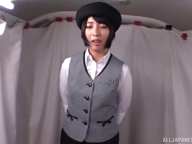 Hat-Wearing Japanese Lass Gets Her Pussy Drilled Intensely